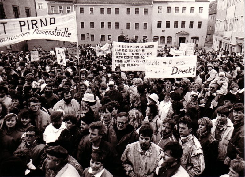 Ein Foto aus den beschriebenen Zeiten. (C) Klaus Zantke – Friedliche Revolution 1989 Pirna Neues Forum Grüne